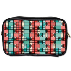 Red And Green Squares Toiletries Bag (one Side) by LalyLauraFLM