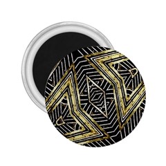 Geometric Tribal Golden Pattern Print 2 25  Button Magnet