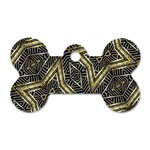 Geometric Tribal Golden Pattern Print Dog Tag Bone (One Sided) Front