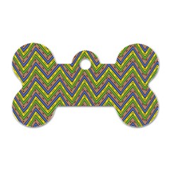 Zig Zag Pattern Dog Tag Bone (one Side)