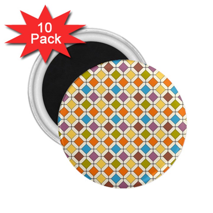 Colorful rhombus pattern 2.25  Magnet (10 pack)