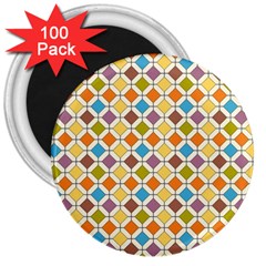 Colorful Rhombus Pattern 3  Magnet (100 Pack)