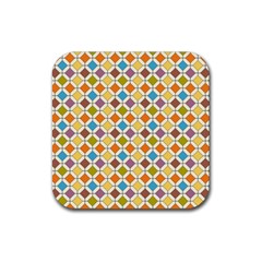 Colorful Rhombus Pattern Rubber Coaster (square)