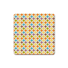 Colorful Rhombus Pattern Magnet (square) by LalyLauraFLM