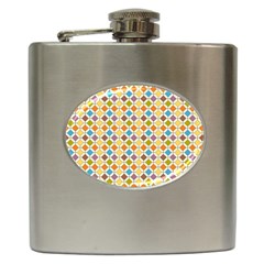 Colorful Rhombus Pattern Hip Flask (6 Oz) by LalyLauraFLM