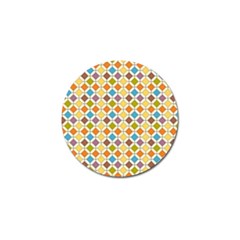 Colorful Rhombus Pattern Golf Ball Marker