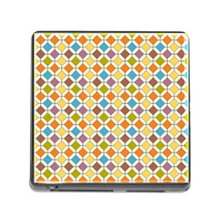 Colorful Rhombus Pattern Memory Card Reader With Storage (square)