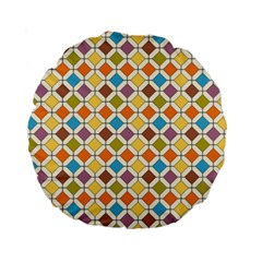 Colorful Rhombus Pattern 15  Premium Round Cushion 