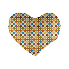 Colorful Rhombus Pattern 16  Premium Heart Shape Cushion  by LalyLauraFLM