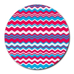 Waves Pattern Round Mousepad by LalyLauraFLM