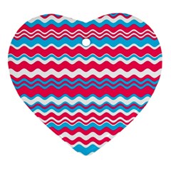 Waves Pattern Ornament (heart) by LalyLauraFLM