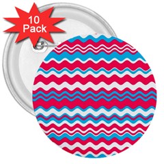 Waves Pattern 3  Button (10 Pack)