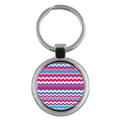 Waves Pattern Key Chain (round) by LalyLauraFLM