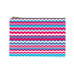 Waves Pattern Cosmetic Bag (large) by LalyLauraFLM