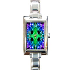 Alien Snowflake Rectangular Italian Charm Watch