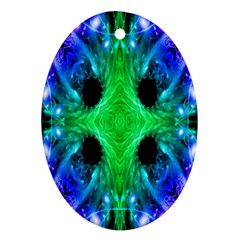 Alien Snowflake Oval Ornament