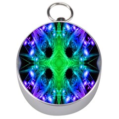 Alien Snowflake Silver Compass by icarusismartdesigns