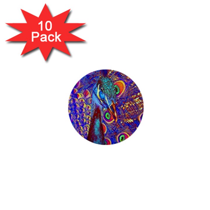 Peacock 1  Mini Button (10 pack)