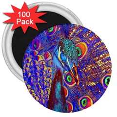 Peacock 3  Button Magnet (100 Pack) by icarusismartdesigns