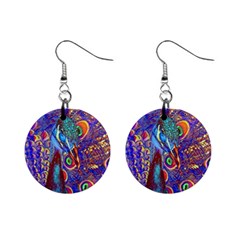 Peacock Mini Button Earrings by icarusismartdesigns