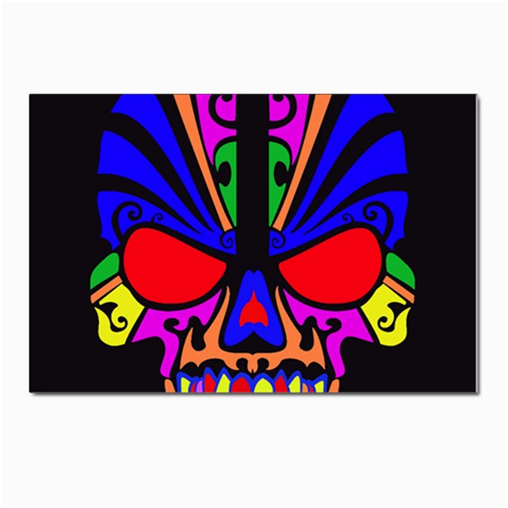 Skull In Colour Postcard 4 x 6  (10 Pack)