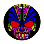 Skull In Colour Round Ornament (Two Sides) Back