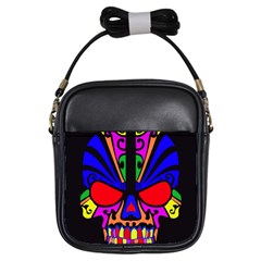 Skull In Colour Girl s Sling Bag by icarusismartdesigns