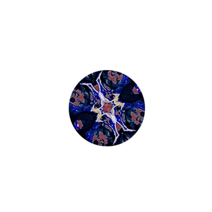 Decorative Retro Floral Print 1  Mini Button Magnet