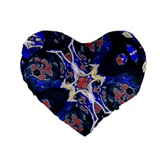 Decorative Retro Floral Print 16  Premium Heart Shape Cushion 