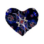 Decorative Retro Floral Print 16  Premium Heart Shape Cushion  Front
