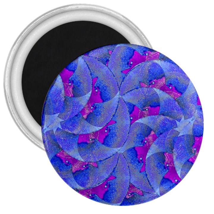 Abstract Deco Digital Art Pattern 3  Button Magnet