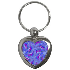 Abstract Deco Digital Art Pattern Key Chain (Heart)