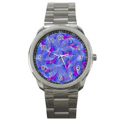 Abstract Deco Digital Art Pattern Sport Metal Watch