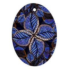 Fantasy Nature Pattern Print Oval Ornament (two Sides)