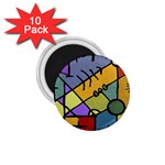 Multicolored Tribal Pattern Print 1.75  Button Magnet (10 pack) Front