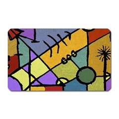 Multicolored Tribal Pattern Print Magnet (rectangular) by dflcprints