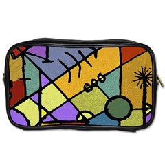 Multicolored Tribal Pattern Print Travel Toiletry Bag (two Sides)