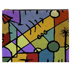 Multicolored Tribal Pattern Print Cosmetic Bag (xxxl)