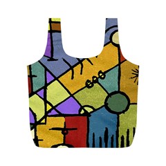 Multicolored Tribal Pattern Print Reusable Bag (m)