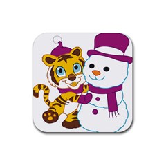Winter Time Zoo Friends   004 Drink Coaster (square) by Colorfulart23