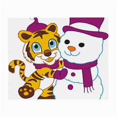 Winter Time Zoo Friends   004 Glasses Cloth (small, Two Sided) by Colorfulart23