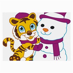 Winter Time Zoo Friends   004 Glasses Cloth (large, Two Sided) by Colorfulart23