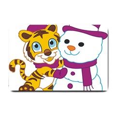 Winter Time Zoo Friends   004 Small Door Mat by Colorfulart23