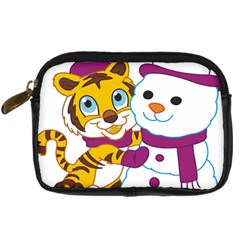 Winter Time Zoo Friends   004 Digital Camera Leather Case by Colorfulart23