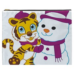 Winter Time Zoo Friends   004 Cosmetic Bag (xxxl) by Colorfulart23