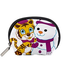 Winter Time Zoo Friends   004 Accessory Pouch (small) by Colorfulart23
