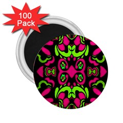 Psychedelic Retro Ornament Print 2 25  Button Magnet (100 Pack) by dflcprints