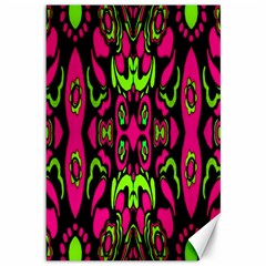 Psychedelic Retro Ornament Print Canvas 12  X 18  (unframed) by dflcprints