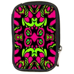 Psychedelic Retro Ornament Print Compact Camera Leather Case by dflcprints