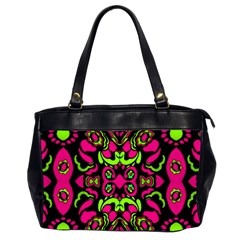 Psychedelic Retro Ornament Print Oversize Office Handbag (two Sides) by dflcprints